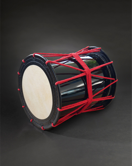 Katsugi drum shiny-black �45cm/h:53cm with red-rope (629�)