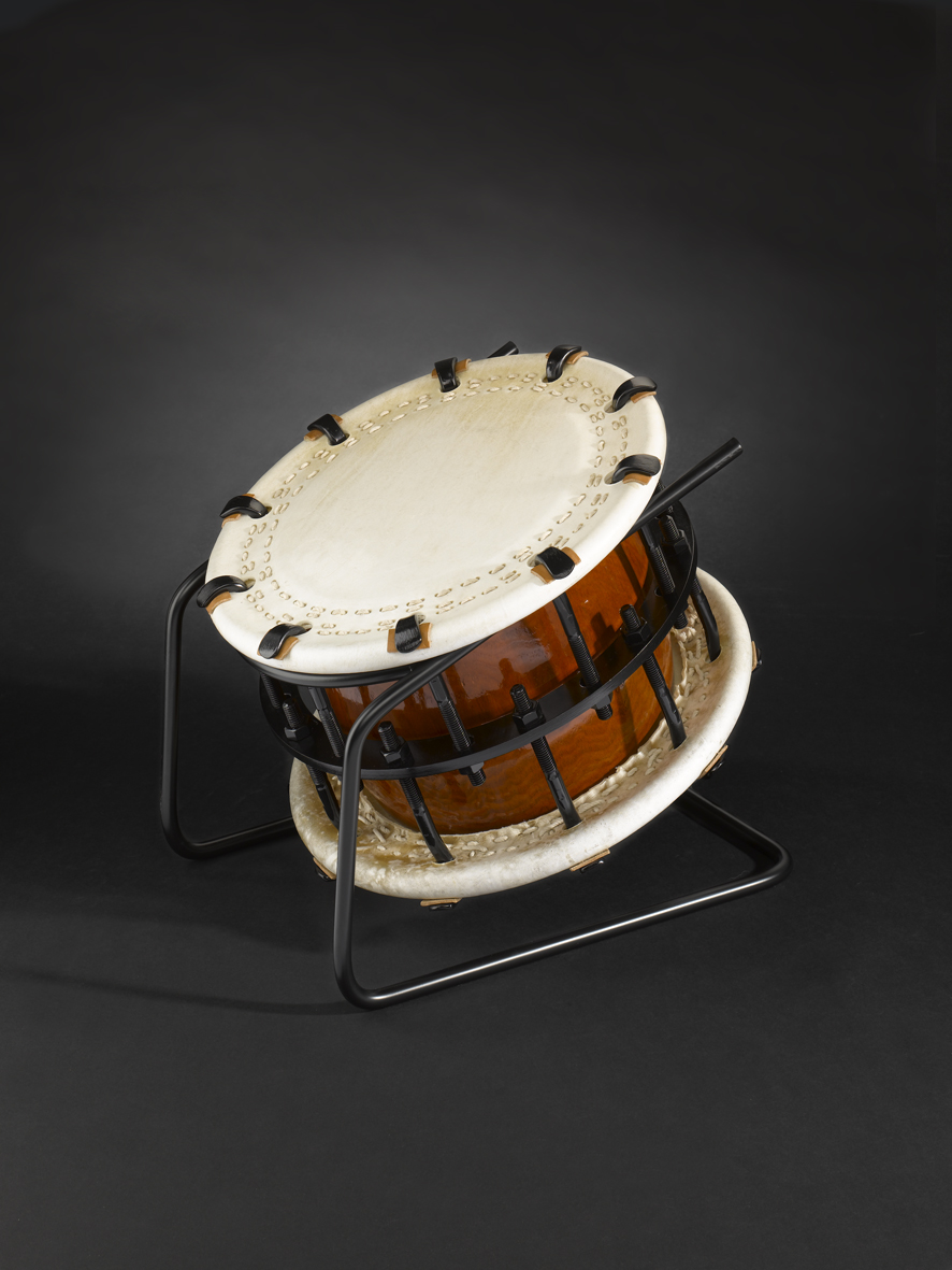 Shime-Daiko bolt drum 37cm (695) with metal-stand (95)